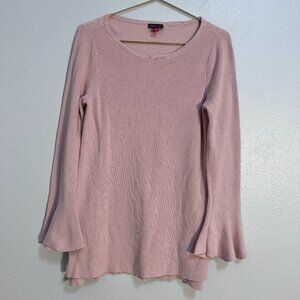 Vince Camuto Pullover Ribbed Knit Bell Sleeve Sweater Women's L